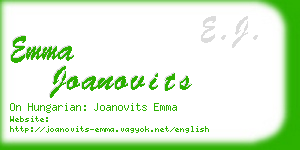 emma joanovits business card